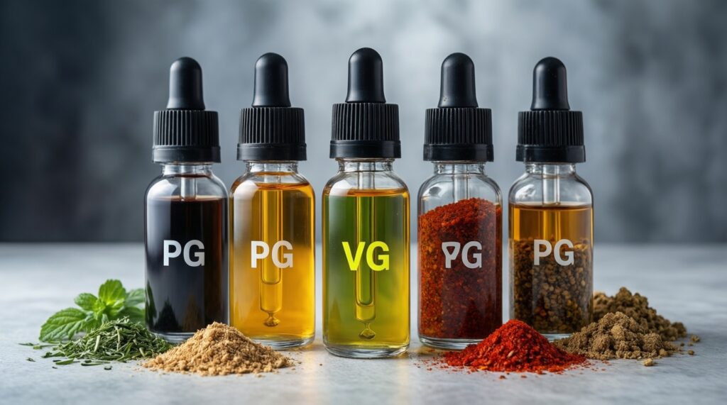 Состав жидкостей простыми словами: PG/VG, никотин, ароматизаторы - за что отвечает каждый компонент - иллюстрация